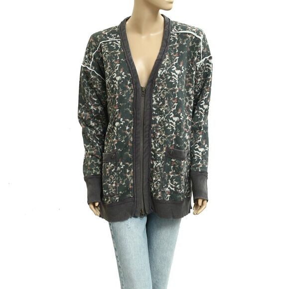 Free People We The Free Aiden Cardigan Jacket Sweatshirt Top Floral XS  283634 - Picture 5 of 9